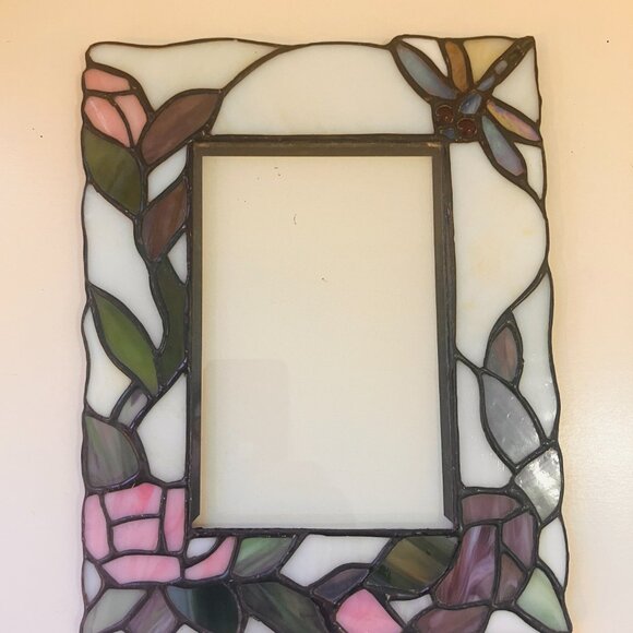 Stained Glass Photo Frame - Hummingbird and Flowers - Handcrafted - Picture 8 of 9